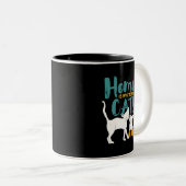 猫おもしろいユーモアの家は猫がいる場所 ツートーンマグカップ (正面右)