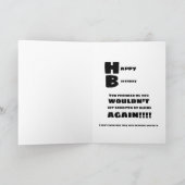 猫おもしろいユーモアエイリアン奪取誕生日カード カード (内部)