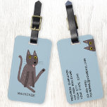 猫おもしろいユーモアパーソナライズされた ラゲッジタグ<br><div class="desc">猫おもしろい洗い。それとも単にヨガをしているだけなのか？キスは自分の責任で！どのスマイルからも動物愛好家を上げる。前面の名前と背面の詳細を変更または削カスタマイズ除する。</div>
