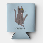 猫おもしろいユーモアパーソナライズされた 缶クーラー (正面)