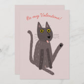 猫おもしろいユーモア・バレンタイン シーズンカード (正面/裏面)