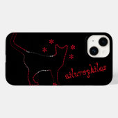 猫おもしろいラインアートかわいいラインiPhone / iPadケース Case-Mate iPhoneケース (裏面 (横))