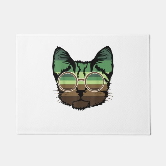 猫おもしろいレトロ ドアマット (正面)