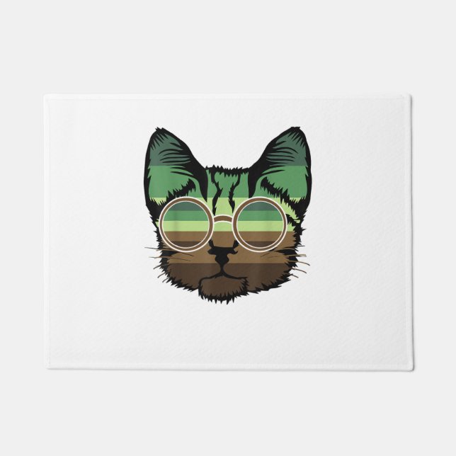 猫おもしろいレトロ ドアマット (正面)