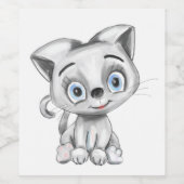 猫おもしろいワインラベル – かわいいパーソナライズされたプレゼント ワインラベル (シングルラベル)