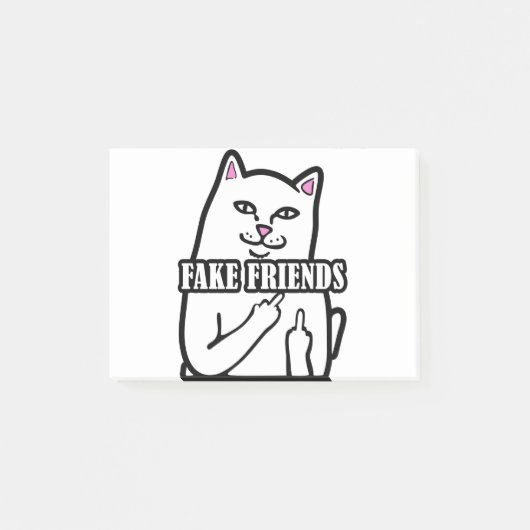 猫おもしろい中指フェイクフレンド ポストイット (正面)