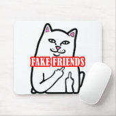 猫おもしろい中指フェイクフレンド マウスパッド (マウス)