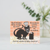 猫おもしろい主皿料理料理本レシピカード ポストカード (スタンド正面)