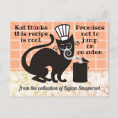 猫おもしろい主皿料理料理本レシピカード ポストカード (正面)