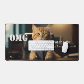 猫おもしろい事務所 デスクマット (キーボード&マウス)