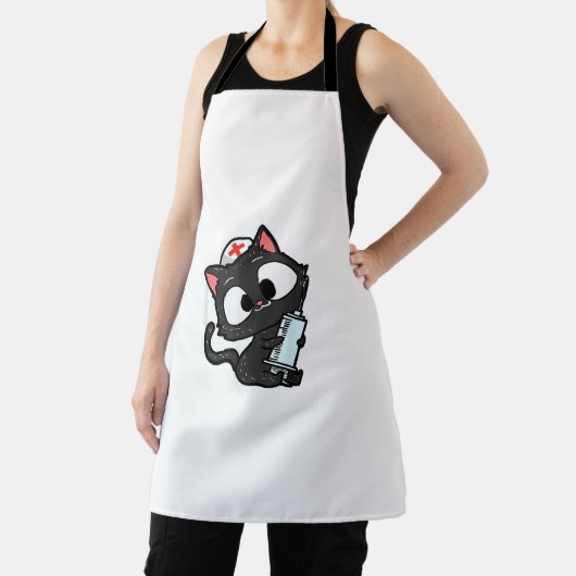 猫おもしろい介護ギフト誇りを持った猫好きナース エプロン (インサイチュ)