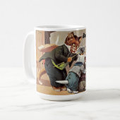 猫おもしろい先生教えの学生 コーヒーマグカップ (正面左)