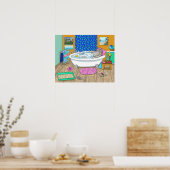 猫おもしろい入りバスタブ665 ポスター (キッチン)