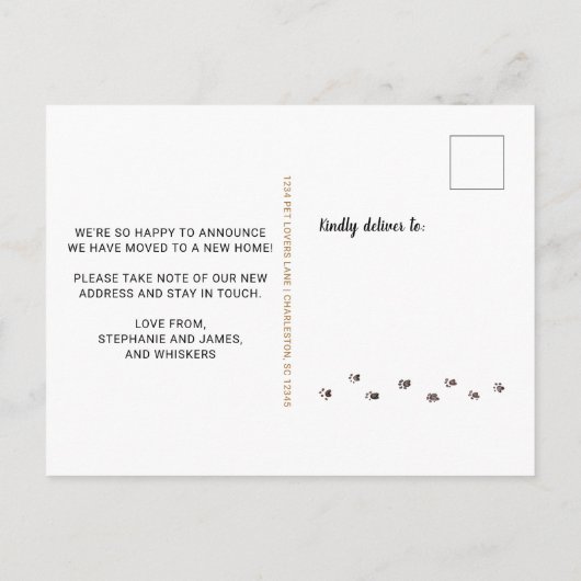 猫おもしろい写真ペットロパーソナライズされたーイング 案内ポストカード (裏面)