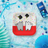 猫おもしろい卒業党 ペーパープレート (パーティー)