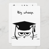 猫おもしろい卒業発表又は卒業パーティー 招待状 (正面/裏面)