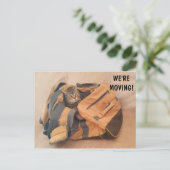 猫おもしろい及びスーツケース移動葉書 ポストカード (スタンド正面)