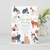 猫おもしろい可愛いパーフェクト誕生日パーティー 招待状 (スタンド正面)