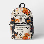 猫おもしろい可愛いレトロ猫好き プリントバックパック (正面)