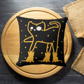 猫おもしろい可愛い金ゴールド黒パーソナライズされた クッション