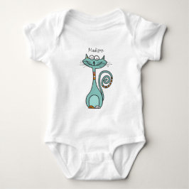 猫おもしろい名前をカスタムする ベビーボディスーツ