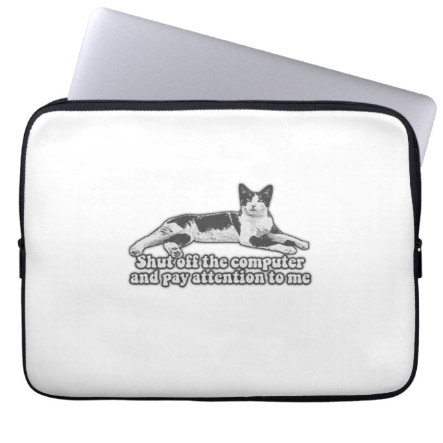 猫おもしろい好きの猫のミーム&猫オーナー ラップトップスリーブ (正面)