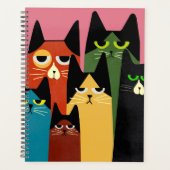 猫おもしろい好きピンク週間パーソナル プランナー手帳 (正面)