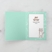 猫おもしろい子猫マンガユーモアのある誕生日 カード (内部)