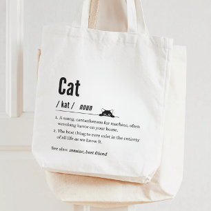 猫おもしろい定義の白黒のペットの親 トートバッグ