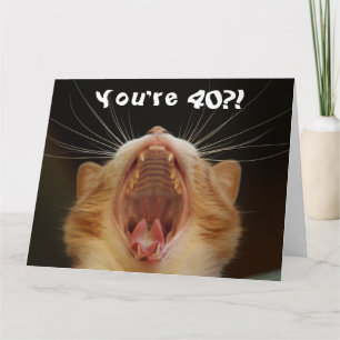 猫おもしろい幸せ40歳の誕生日 カード