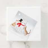 猫おもしろい建物猫雪だるまギフトラベル フェイバータグ (インサイチュ)