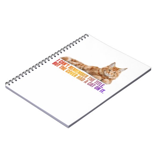 猫おもしろい引用文スパイラル図書室用手帳 ノートブック (左側)