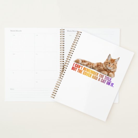 猫おもしろい引用文スパイラル図書室用手帳 プランナー手帳 (ディスプレー)