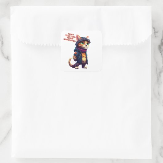 猫おもしろい引用文ボスの集団 スクエアシール (バッグ)