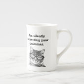 猫おもしろい引用文写真骨中国専門茶マグカップ ボーンチャイナマグカップ (右)