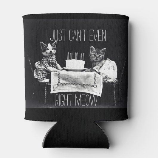 猫おもしろい引用文私は右meow子猫 缶クーラー (裏面)