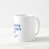 猫おもしろい引用文：猫はポテトチップス・ブルー コーヒーマグカップ (正面右)