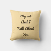猫おもしろい引用文BFFかわいいベージュのペットテンプレート枕 クッション (正面)