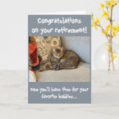 猫おもしろい引退記念カード カード (黄色い花)