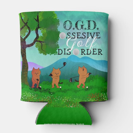 猫おもしろい強迫性ゴルフ障害クーラーボックス 缶クーラー (裏面)