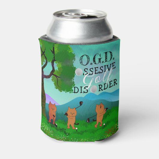猫おもしろい強迫性ゴルフ障害クーラーボックス 缶クーラー (缶裏面)