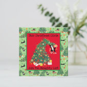 猫おもしろい後悔なしカスタムフラットグリーティングカード カード (スタンド正面)