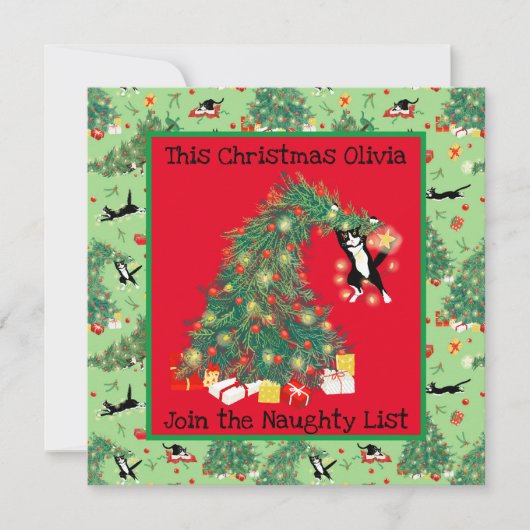 猫おもしろい後悔なしカスタムフラットグリーティングカード カード (正面)