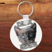 猫おもしろい怒の飼い主と愛人のための猫のミーム キーホルダー (正面)