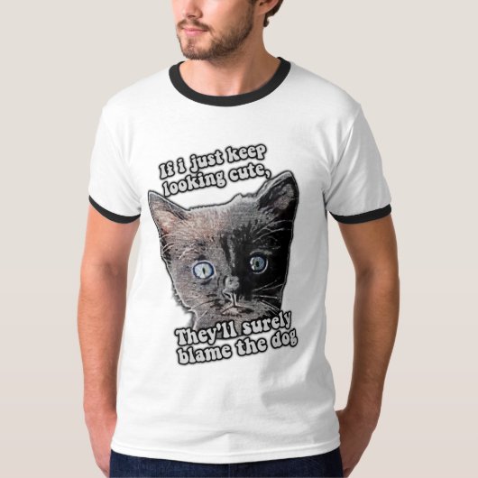 猫おもしろい怒の飼い主と愛人のための猫のミーム Tシャツ (正面)