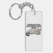 猫おもしろい怒の飼い主や愛人のための猫ミーム キーホルダー (正面左)