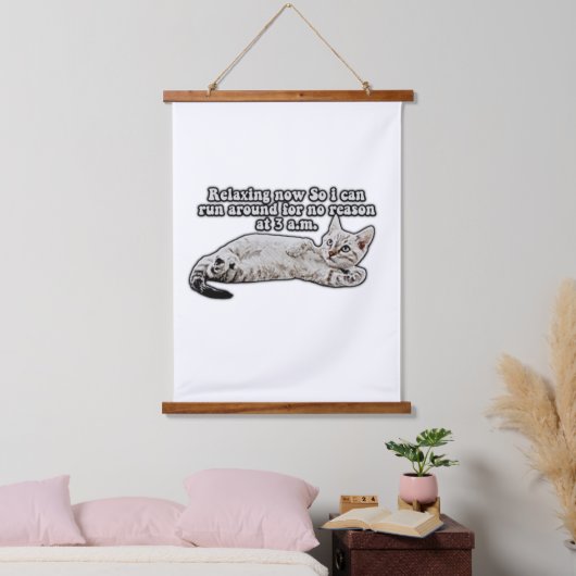 猫おもしろい怒の飼い主や愛人のための猫ミーム 吊り下げ型タペストリー (寝室)