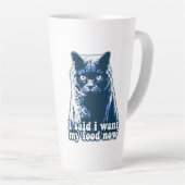 猫おもしろい怒・飼い主の猫ミーム カフェラテマグ (右アングル)