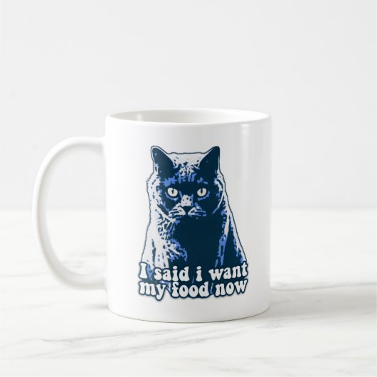 猫おもしろい怒・飼い主の猫ミーム コーヒーマグカップ (左)
