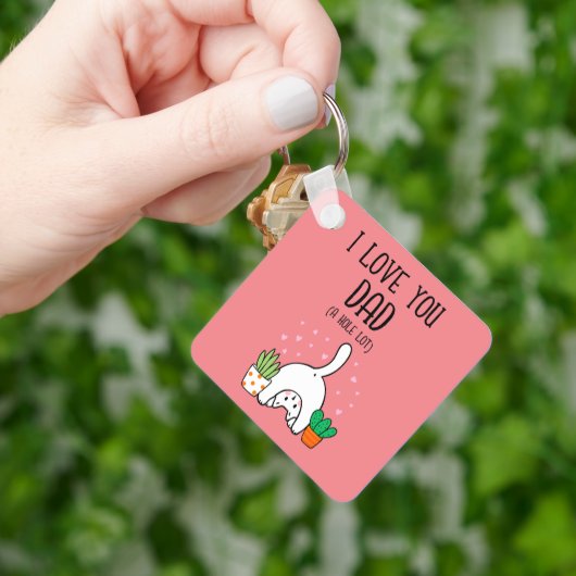 猫おもしろい愛するパパの穴ロット キーホルダー (手)
